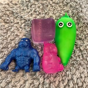 Assorted squishy Toys - Green, Blue, Pink & purple